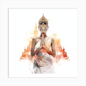 Artjuicebycsaba Full Body Style Minimalist Traditional Thai Dan 3f640177 E77e 4833 9d9d Ed0788faad57 Denoised Upscaled X4 Art Print