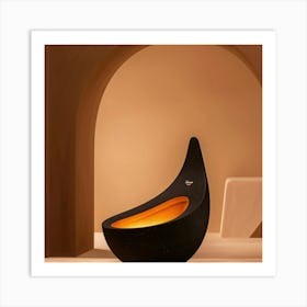 Black Bowl With A Candle Art Print