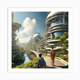 Futuristic Cityscape 217 Art Print