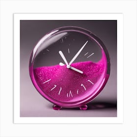 Pink Sand Clock Art Print