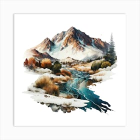 River In Winter Art Print