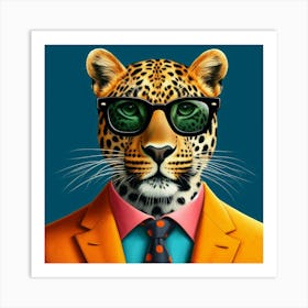 Leopard In A Suit 2 Art Print