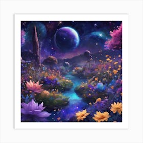 Galaxy Landscape Art Print