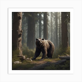 Grizzly Bear In The Forest 14 Art Print