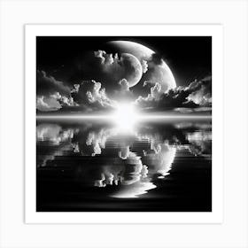 Moon In The Water Art Print