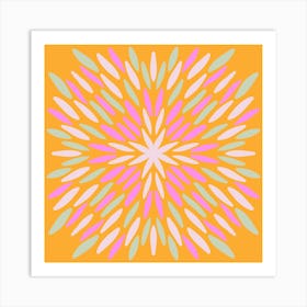 Petal Burst - orange and pink Art Print