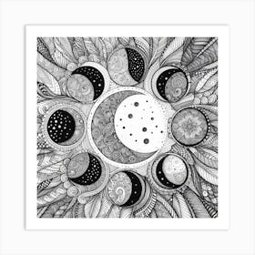 Moon Phases 5 Art Print