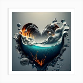 Gray color resembles a heart-shaped wallpaper 3 Art Print