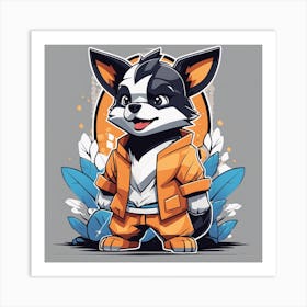 Cute Cartoon Dog Goku (14) Art Print
