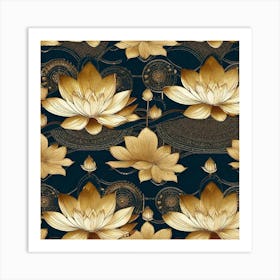 Gold Lotus Art Print