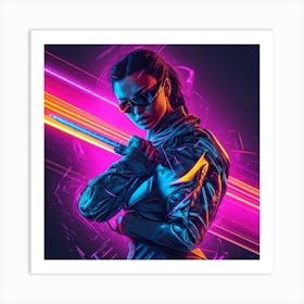 Neon Girl 2 Art Print