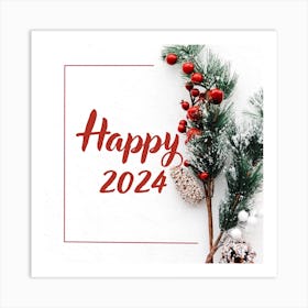 Happy New Year 2024 Art Print