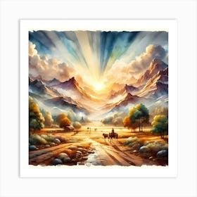 Sunset In The Mountains 23 Art Print