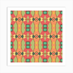 Abstract Pattern Pattern Orange Green African Art Print