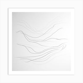 Line Drawing Of Mountains Art Print