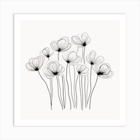 Black And White Flowers 2 Art Print