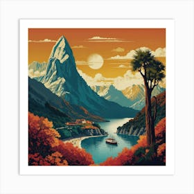 New Zealand Landscape Art Print