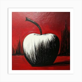 Black And White Apple Art Print