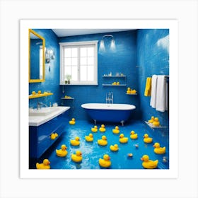 Rubber Ducky Bathroom Art Print