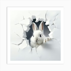 Rabbit Peeking Out Of A Hole 1 Art Print