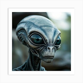 An Alien Head With An Eye That Serves As The Pupil Of The Ufo Imagined In A Compelling Sci Fi Scene Art Print