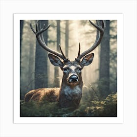 Deer In The Forest 204 Art Print