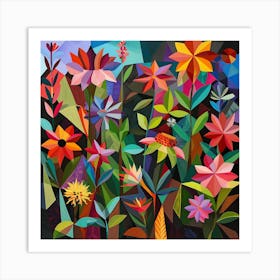 Abstract Flowers Art Print