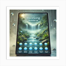 A High Tech Smart Tablet Displaying The Wavesong M Art Print