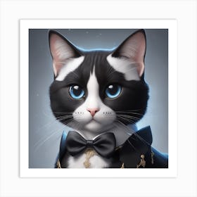 Cat In Tuxedo 1 Art Print