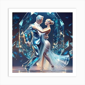 Pareja De Tango En Vidrio Cristal Art Print