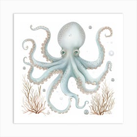 Cute Storybook Style Octopus 1 Art Print