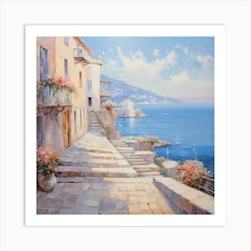 AI Sunlit Streets of the Mediterranean  Affiche