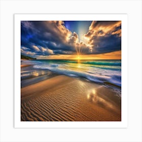 Sunset On The Beach 80 Art Print