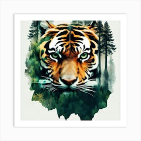 Tiger In The Forest Art Print