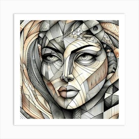 Abstract Woman'S Face 2 Art Print