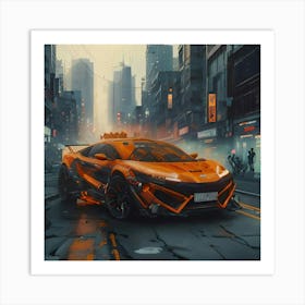 Pumpkin Car (Cyberpunk14) Art Print