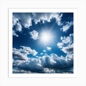 Sun Shining Through Clouds Art Print