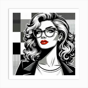 A woman with wavy hair 2 Art Print