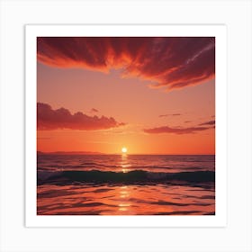 Sunset Over The Ocean Art Print