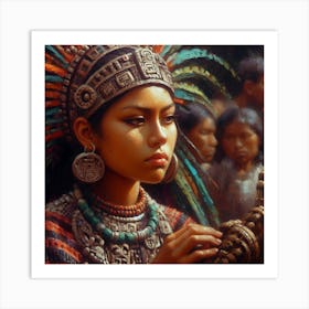 Aztec Woman Art Print