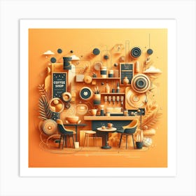 Abstract coffee 1 Art Print