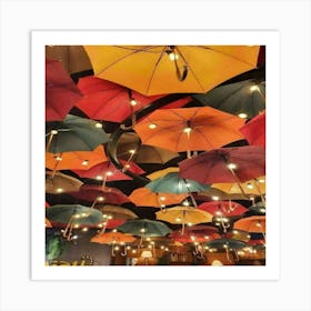 Umbrellas In The Sky Art Print