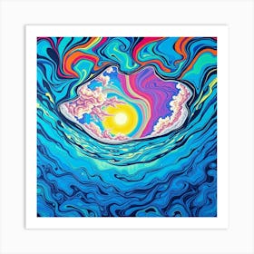 Psychedelic Ocean 1 Art Print