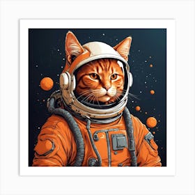 Astronaut Cat 8 Art Print