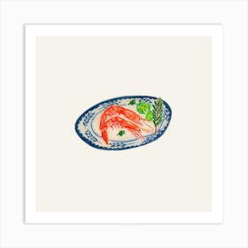 Small Shrimp Square Art Print