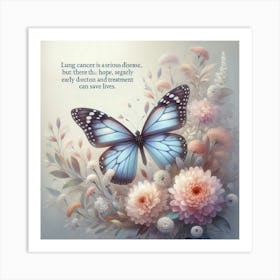 Butterfly And Flowers 1 Art Print