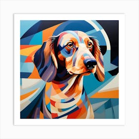 Abstract modernist dachshund dog 1 Art Print