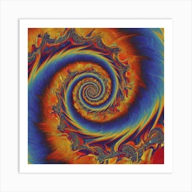 Psychedelic Odyssey A Kaleidoscopic Journey Through Chromatic Realms Art Print