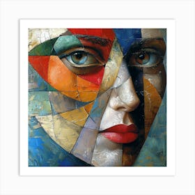 Abstract Of A Woman'S Face 7 Art Print