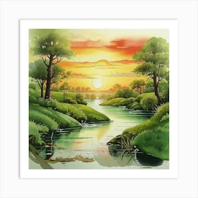 Landscape Painting 2 Art Print